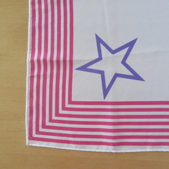 White, pink & purple stars & stripes neck scarf - Picture 5 of 5